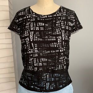ADDISON Cotton mesh black top